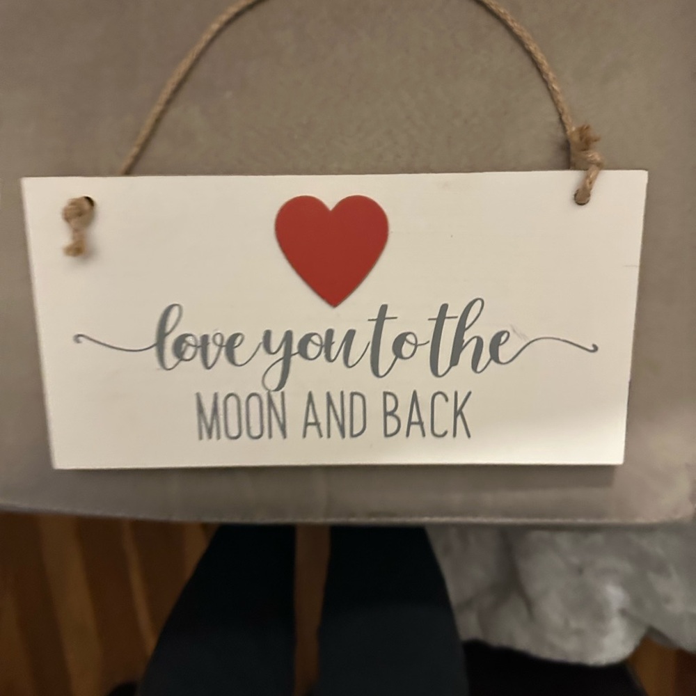 Red and White Art & Decals Wall Decor with Heart Design